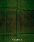 Bottle Green Striped Pure Kanchipuram Silk Cotton Handloom Saree