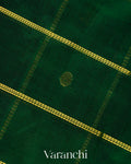 Bottle Green Pure Kanchipuram Silk Cotton Handloom Saree