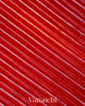 Red Bird Embroidered Pure Kora Silk Saree