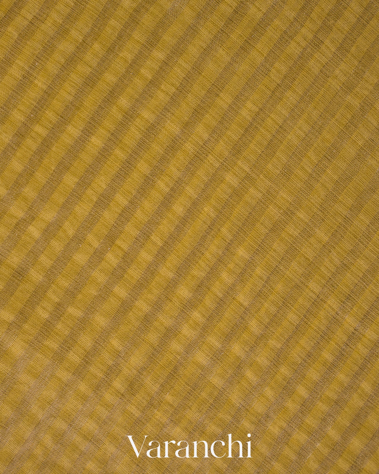 Mustard Yellow Bird Embroidered Pure Kora Silk Saree