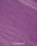 Lavender Bird Embroidered Pure Kora Silk Saree