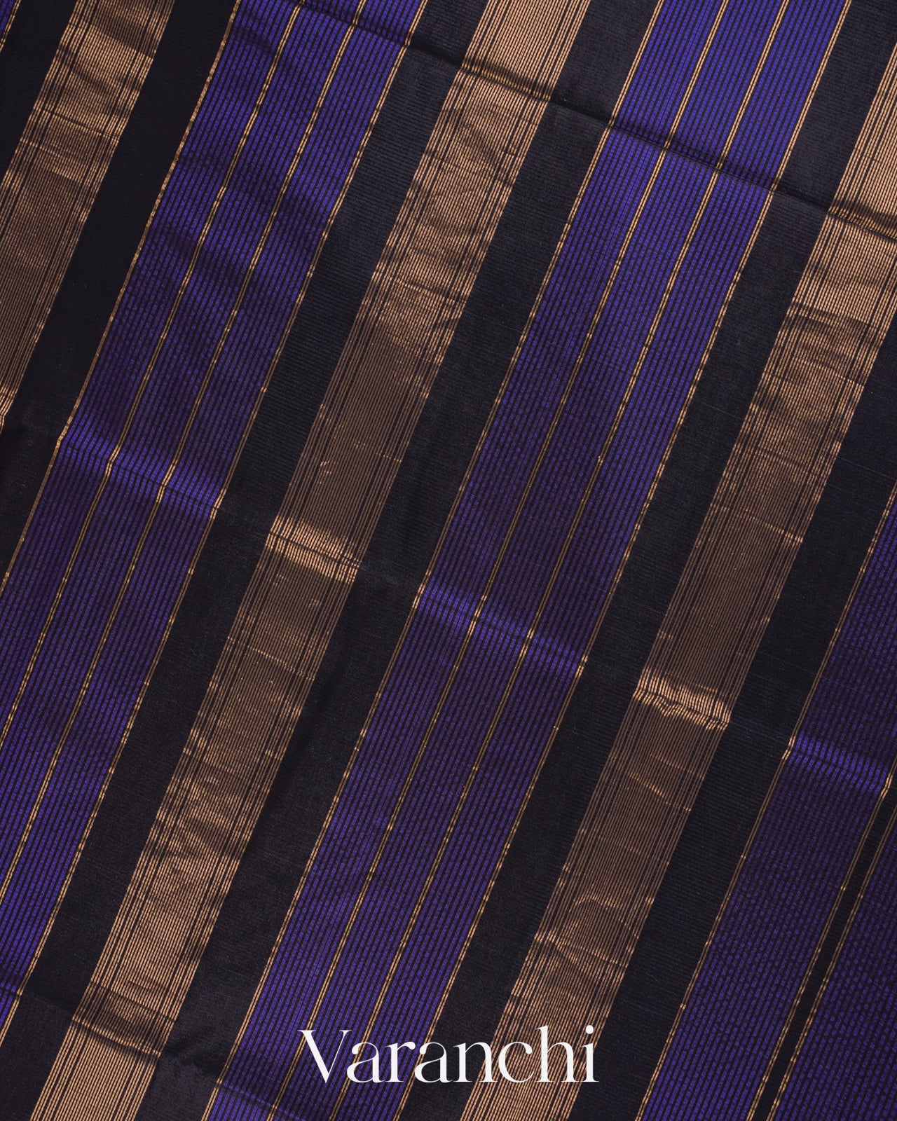 Royal Blue Striped Pure Maheshwari Silk Cotton Handloom Saree