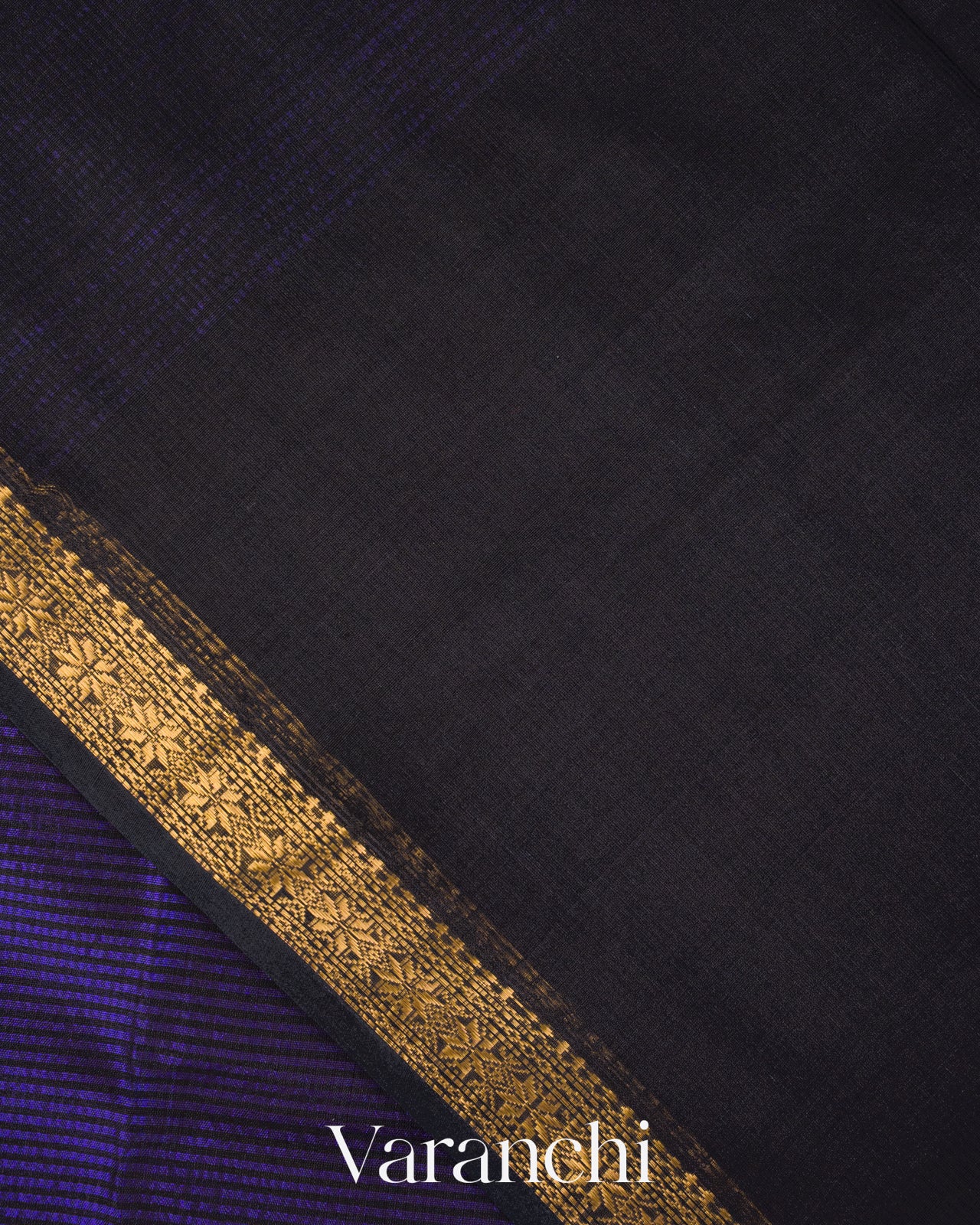 Royal Blue Striped Pure Maheshwari Silk Cotton Handloom Saree