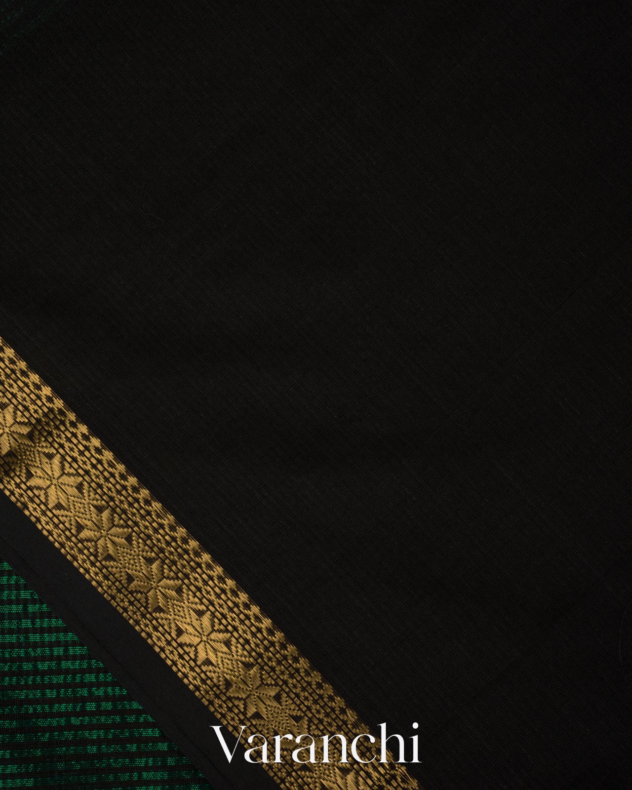 Bottle Green Striped Pure Maheshwari Silk Cotton Handloom Saree