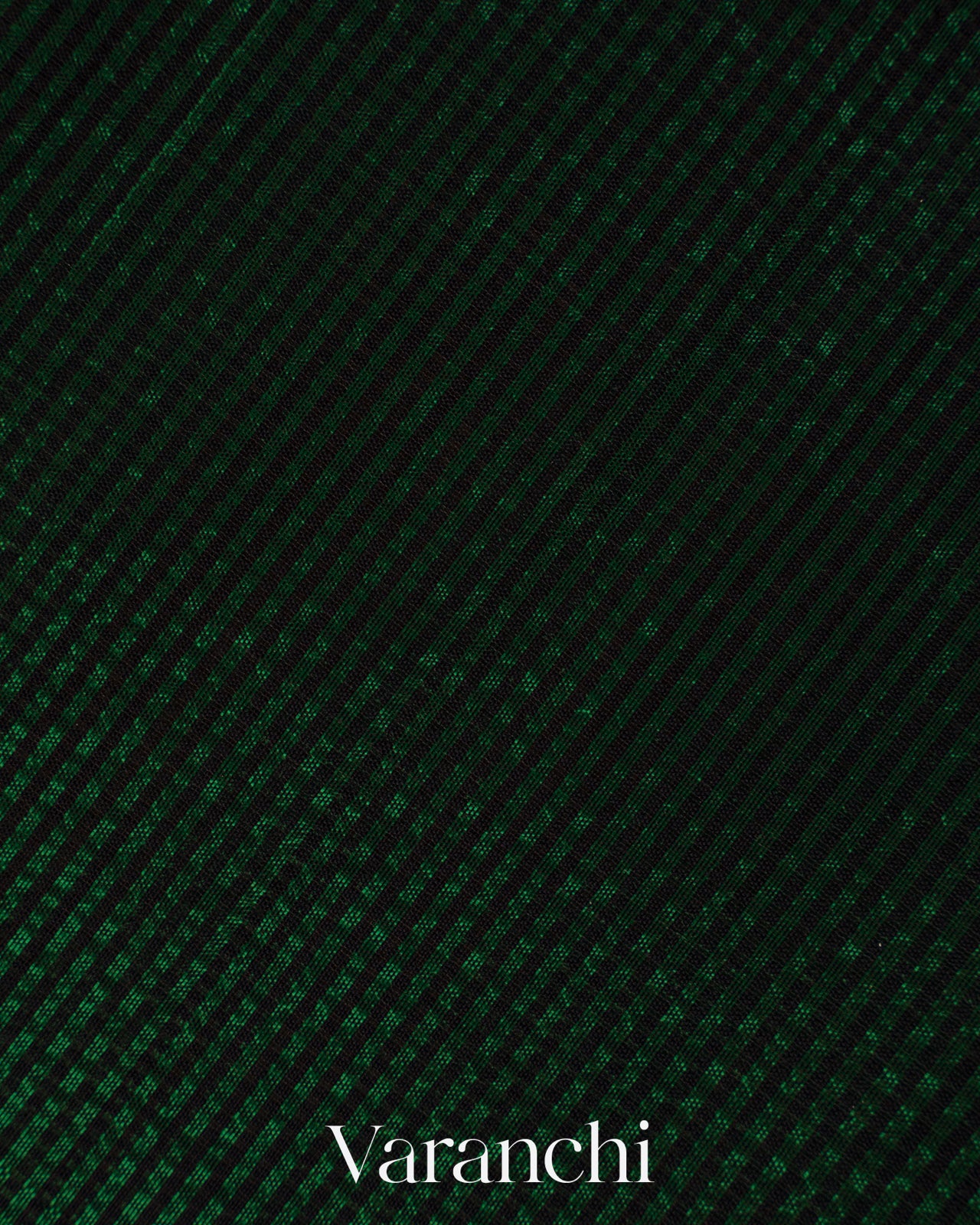 Bottle Green Striped Pure Maheshwari Silk Cotton Handloom Saree