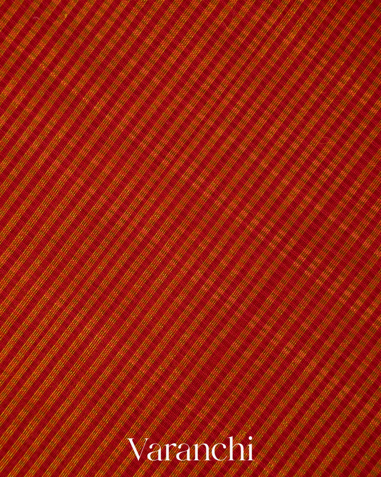 Rust Orange Striped Pure Maheshwari Silk Cotton Handloom Saree