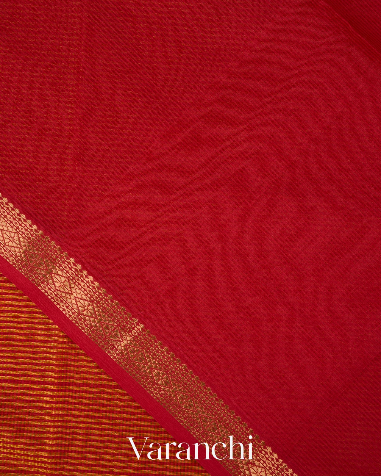 Rust Orange Striped Pure Maheshwari Silk Cotton Handloom Saree