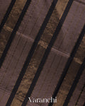 Black Striped Pure Maheshwari Silk Cotton Handloom Saree