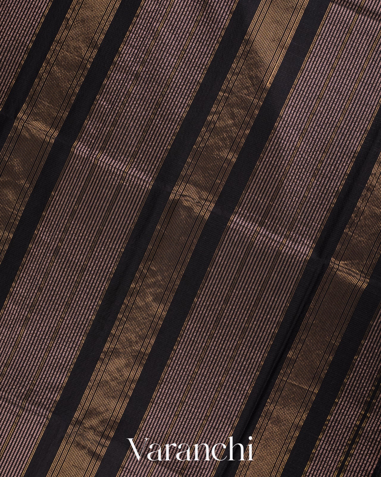 Black Striped Pure Maheshwari Silk Cotton Handloom Saree