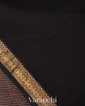 Black Striped Pure Maheshwari Silk Cotton Handloom Saree