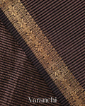 Black Striped Pure Maheshwari Silk Cotton Handloom Saree