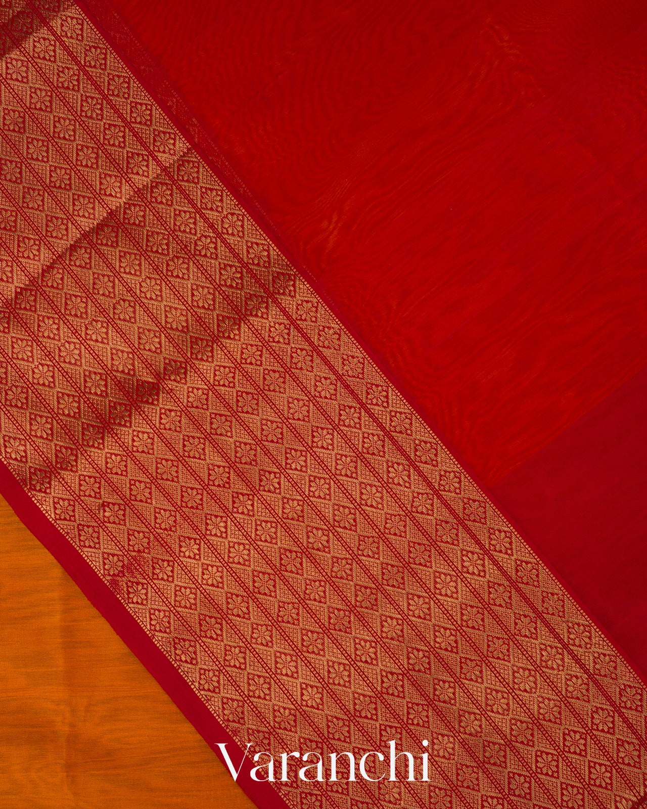 Turmeric Orange Pure Maheshwari Silk Cotton Handloom Saree
