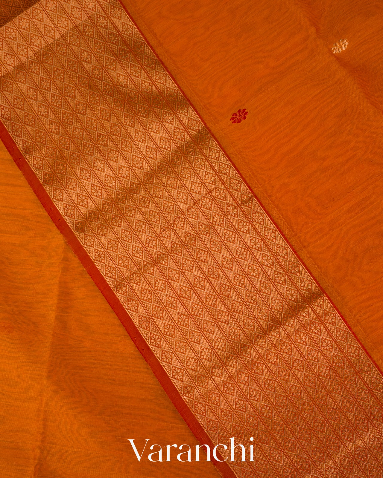 Turmeric Orange Pure Maheshwari Silk Cotton Handloom Saree