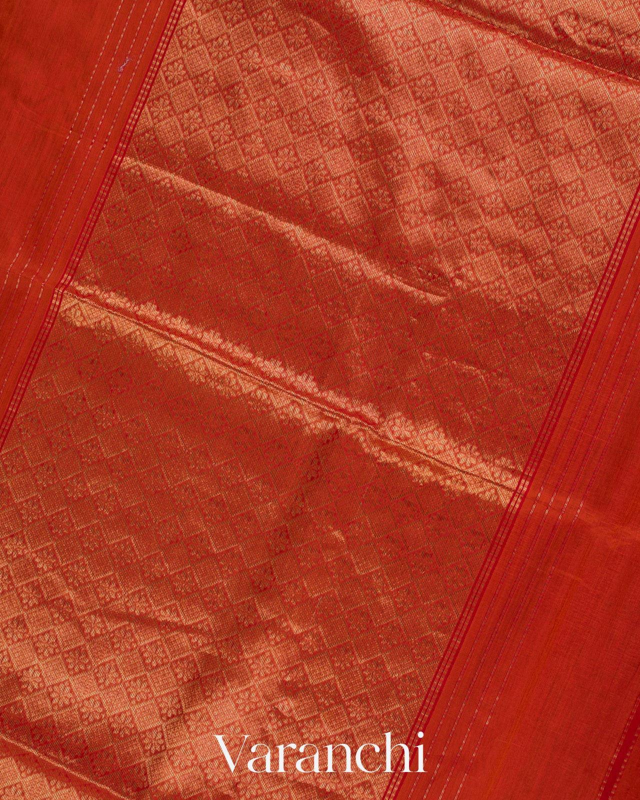 Rust Orange Pure Maheshwari Silk Cotton Handloom Saree