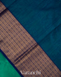 Teal Green Pure Maheshwari Silk Cotton Handloom Saree