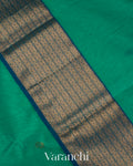 Teal Green Pure Maheshwari Silk Cotton Handloom Saree