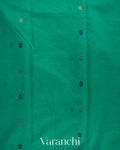 Teal Green Pure Maheshwari Silk Cotton Handloom Saree