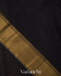 Jet Black Pure Maheshwari Silk Cotton Handloom Saree