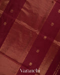 Deep Maroon Pure Maheshwari Silk Cotton Handloom Saree