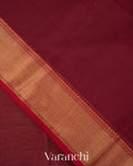 Deep Maroon Pure Maheshwari Silk Cotton Handloom Saree