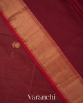 Deep Maroon Pure Maheshwari Silk Cotton Handloom Saree