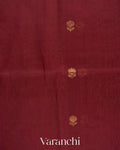 Deep Maroon Pure Maheshwari Silk Cotton Handloom Saree