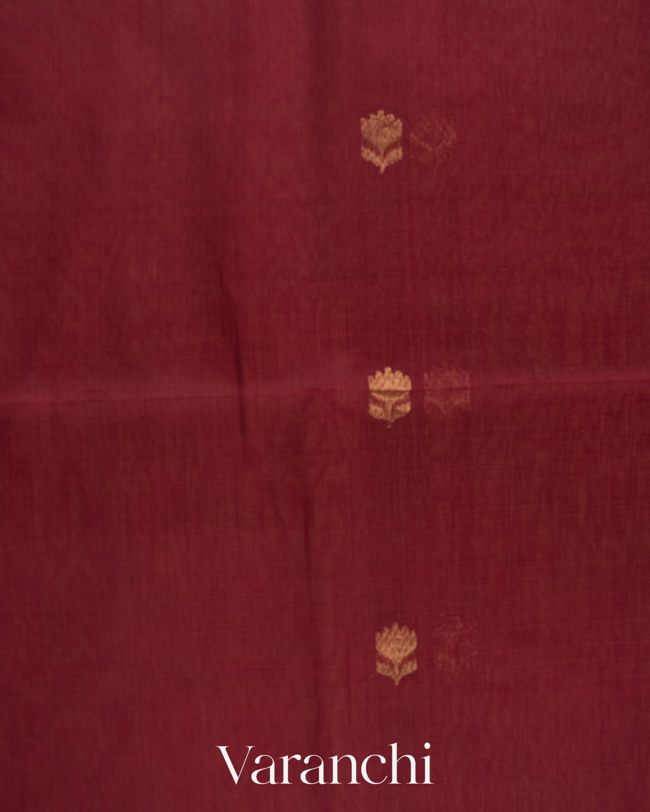 Deep Maroon Pure Maheshwari Silk Cotton Handloom Saree