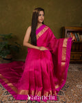 Rani Pink Pure Katan Silk Saree