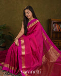 Rani Pink Pure Katan Silk Saree