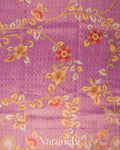 Purple Floral Printed Pure Silk Cotton Saree