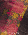 Black Floral Printed Pure Silk Cotton Saree