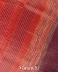 Rust Orange Floral Printed Pure Silk Cotton Saree