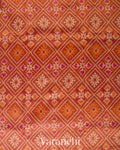Orange Patola Printed Pure Silk Cotton Saree