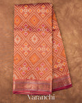 Orange Patola Printed Pure Silk Cotton Saree