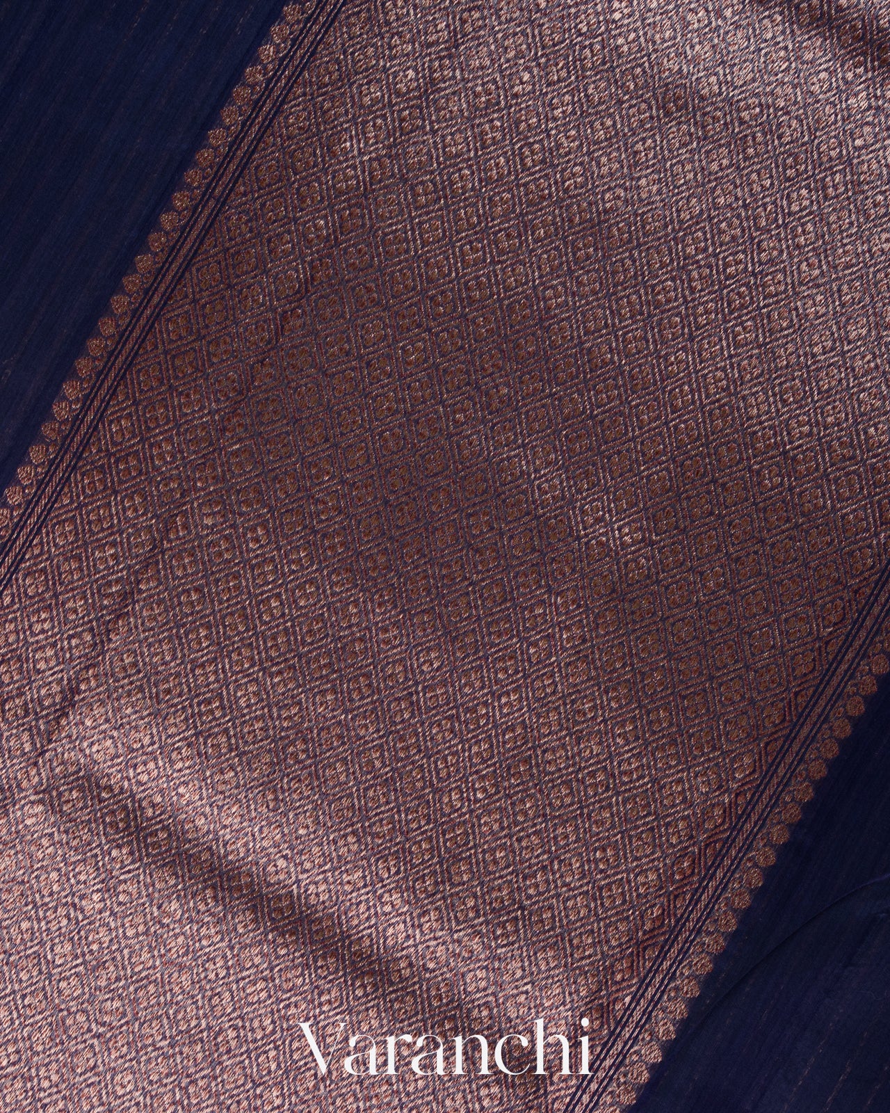 Navy Blue Pure Chanderi Silk Cotton Handloom Saree