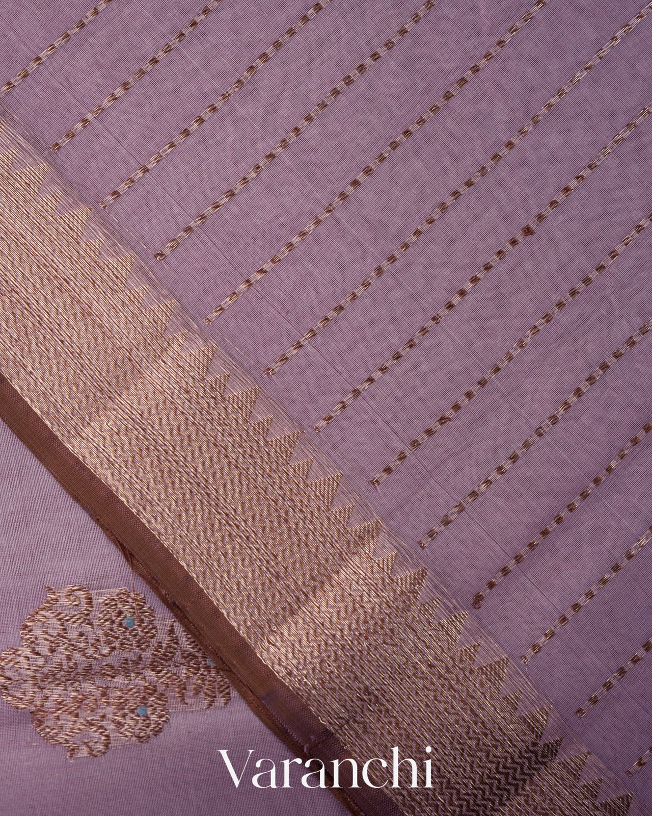 Lavender Pure Chanderi Silk Cotton Handloom Saree