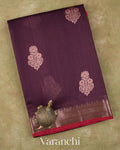 Plum Purple Pure Chanderi Silk Cotton Handloom Saree