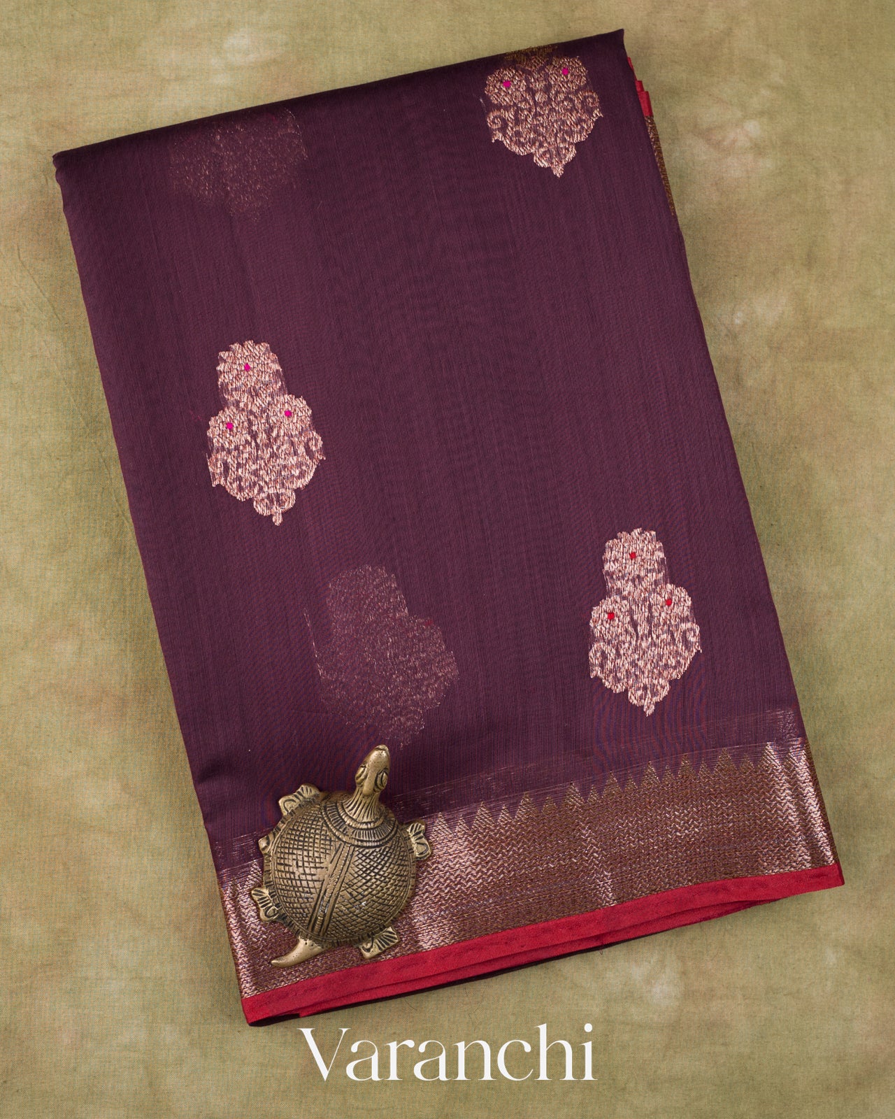 Plum Purple Pure Chanderi Silk Cotton Handloom Saree