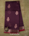 Plum Purple Pure Chanderi Silk Cotton Handloom Saree