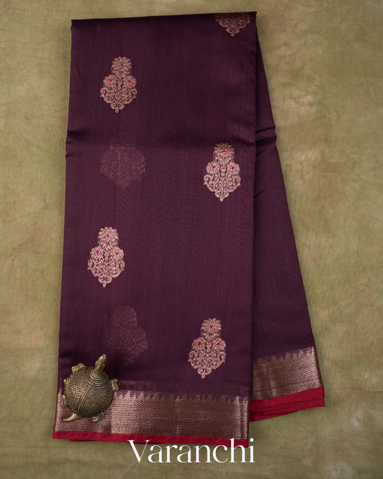Plum Purple Pure Chanderi Silk Cotton Handloom Saree