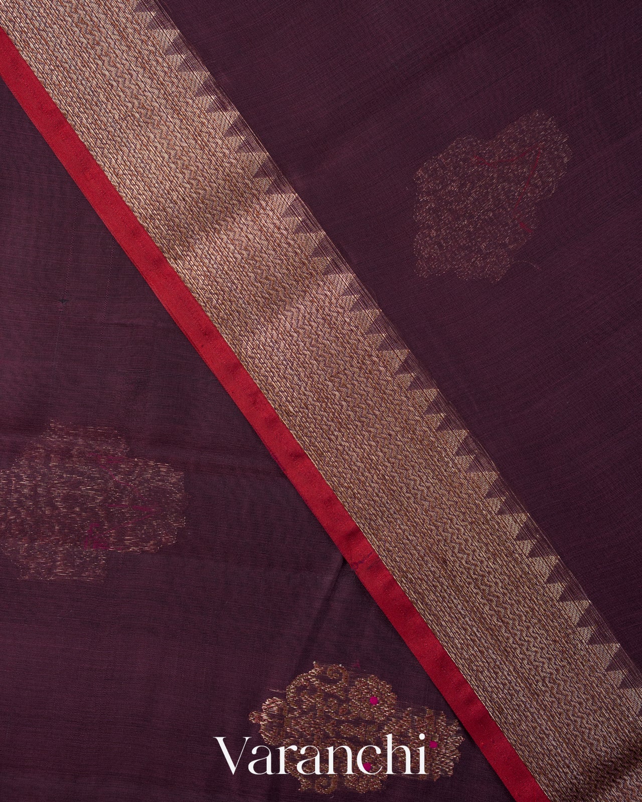 Plum Purple Pure Chanderi Silk Cotton Handloom Saree