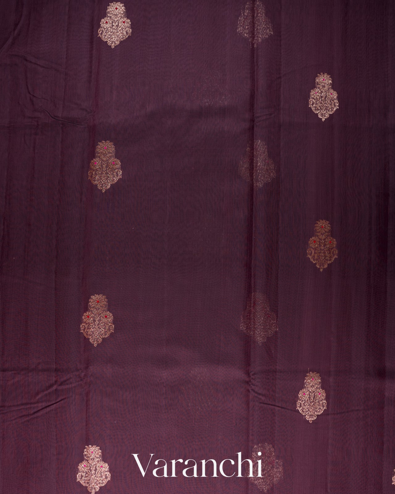Plum Purple Pure Chanderi Silk Cotton Handloom Saree