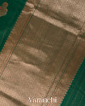 Bottle Green Pure Chanderi Silk Cotton Handloom Saree
