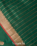 Bottle Green Pure Chanderi Silk Cotton Handloom Saree