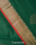 Bottle Green Pure Chanderi Silk Cotton Handloom Saree