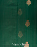 Bottle Green Pure Chanderi Silk Cotton Handloom Saree