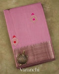 Lilac Pink Pure Chanderi Silk Cotton Handloom Saree