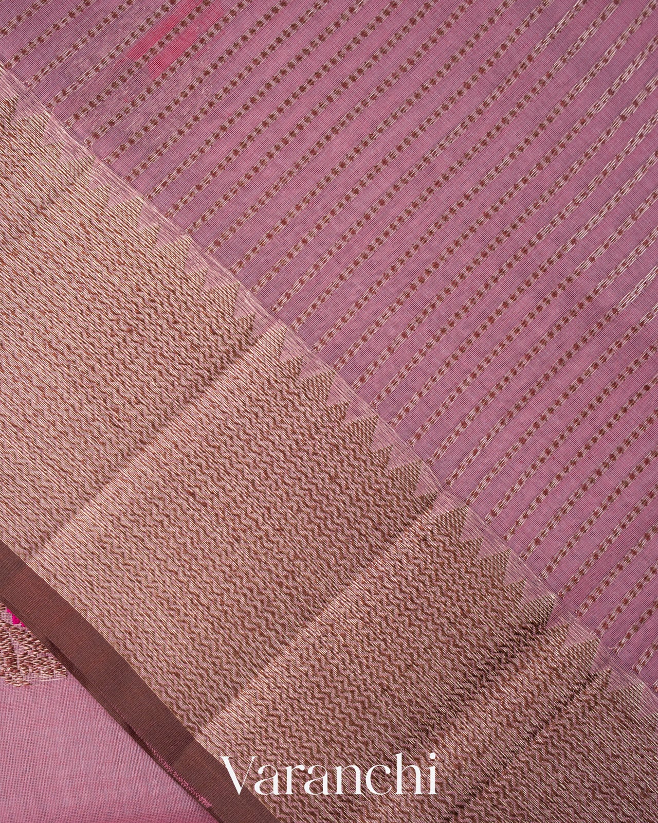 Lilac Pink Pure Chanderi Silk Cotton Handloom Saree
