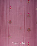 Lilac Pink Pure Chanderi Silk Cotton Handloom Saree