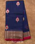 Navy Blue Pure Chanderi Silk Cotton Handloom Saree